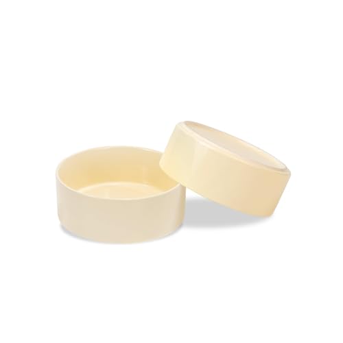 SPUNKYJUNKY Keramik Hundenapf 2pcs Fressnapf Futternapf Katzennapf Napf für Katzen und Hunde (400ml, Beige) von SPUNKYJUNKY