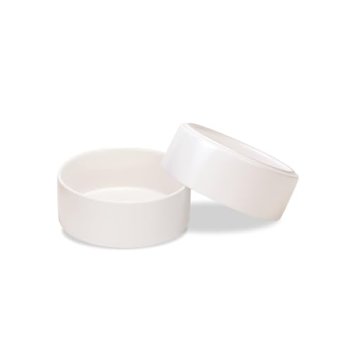 SPUNKYJUNKY Keramik Hundenapf 2pcs Fressnapf Futternapf Katzennapf Napf für Katzen und Hunde (400ml, Weiß) von SPUNKYJUNKY