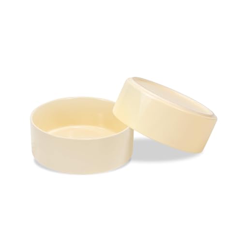 SPUNKYJUNKY Keramik Hundenapf 2pcs Fressnapf Futternapf Katzennapf Napf für Katzen und Hunde (850ml, Beige) von SPUNKYJUNKY
