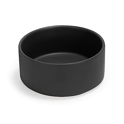 SPUNKYJUNKY Keramik Hundenapf Fressnapf Futternapf Katzennapf Napf für Katzen und Hunde (1250ml, Schwarz) von SPUNKYJUNKY