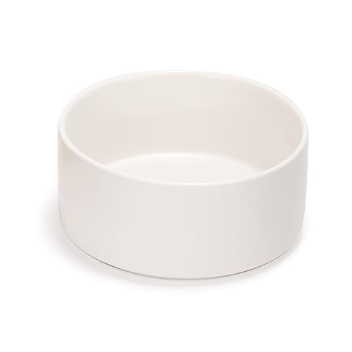 SPUNKYJUNKY Keramik Hundenapf Fressnapf Futternapf Katzennapf Napf für Katzen und Hunde (1250ml, Weiß) von SPUNKYJUNKY