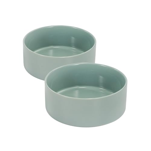 SPUNKYJUNKY Keramiknapf für Hunde und Katzen, modern, niedlich, beschwerter Futternapf, Wassernapf als Ersatz, Morandi-Grün, 2 Stück SPUNKYJUNKY Keramiknapf für Hunde und Katzen, modern, niedlich, beschwerter Futternapf, Wassernapf als Ersatz, Morandi-Grün, 2 Stück von SPUNKYJUNKY