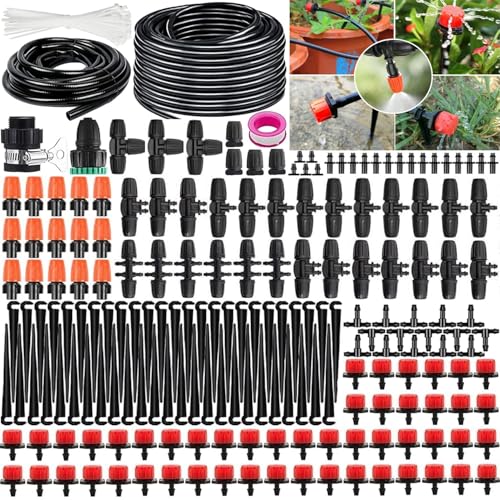 Garten BewässerungsSystem, Garten Bewässerung Kit, 50M+25M Bewässerungsrohre, Automatik Tröpfchenbewässerung Gartenbewässerung Misting Kühlsystem für Landschaft, Flower Bed und Terrasse Pflanzen von SPVN