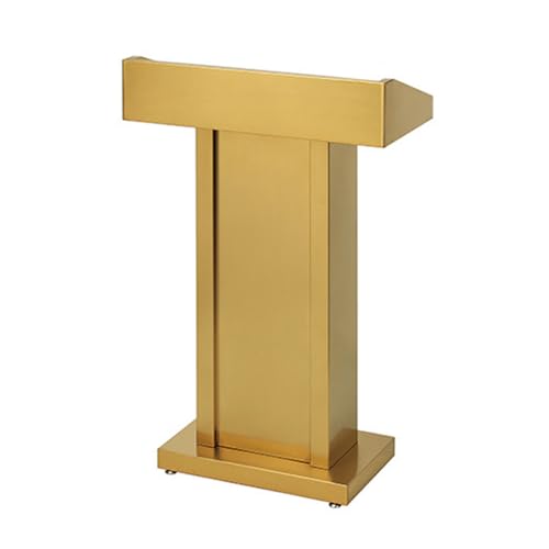 SPXMQSS Bodenstehendes Podium, Hoch Kanzel Podium Stand mit Breiter Lesefläche und Ablagefach for Kirche, Vortrag, Hochzeit, Klassenzimmer, 70x34x107cm Gold von SPXMQSS