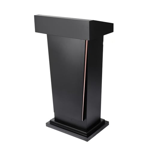SPXMQSS Bodenstehendes Podium, Konferenz-Podiumsständer Aus Edelstahl Kirche Kanzel mit Breiten Leseplattform für Vortrag, Hochzeit, Klassenzimmer, 62x38x116.5cm Black von SPXMQSS