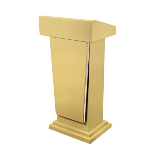 SPXMQSS Bodenstehendes Podium, Konferenz-Podiumsständer Aus Edelstahl Kirche Kanzel mit Breiten Leseplattform für Vortrag, Hochzeit, Klassenzimmer, 62x38x116.5cm Gold von SPXMQSS