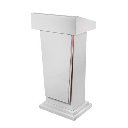 SPXMQSS Bodenstehendes Podium, Konferenz-Podiumsständer Aus Edelstahl Kirche Kanzel mit Breiten Leseplattform für Vortrag, Hochzeit, Klassenzimmer, 62x38x116.5cm White von SPXMQSS