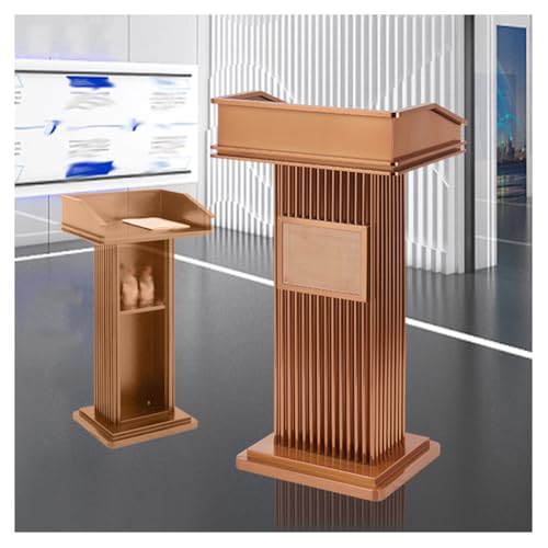 SPXMQSS Bodenstehendes Podium, Präsentationspodium mit Lesefläche und Ablagefach Konferenz-Podiumsständer Aus Edelstahl für Auditorium, Seminar, 59x47x112cm Rose Gold von SPXMQSS