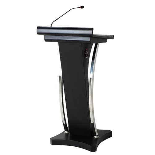 SPXMQSS Bodenstehendes Podium, Robuster Stehschreibtisch, Präsentationspodium mit Lesefläche für Kirchen, Konferenz, Reden, Hochzeiten, 54x57x120cm Black von SPXMQSS
