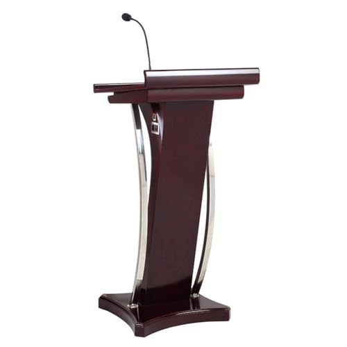 SPXMQSS Bodenstehendes Podium, Robuster Stehschreibtisch, Präsentationspodium mit Lesefläche für Kirchen, Konferenz, Reden, Hochzeiten, 54x57x120cm Red von SPXMQSS