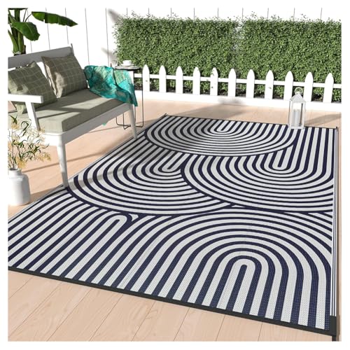 SPXMQSS Camping Teppich Outdoor, rutschfest Waschbar Outdoor Teppich Abriebfest Leicht zu Reinigen Für Balkon Deck Hinterhof Veranda Strand B 200x300cm von SPXMQSS