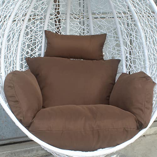 SPXMQSS Kissen FüR HäNgesessel, 8CM Dickes Outdoor HäNgekorb Sitzkissen Mit Verstellbarer KopfstüTze, Abnehmbares Waschbares HäNgesessel Polster FüR Strand Terrasse Garten (Brown) von SPXMQSS