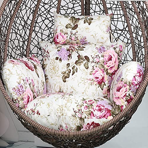 SPXMQSS Kissen FüR HäNgesessel, 8CM Dickes Outdoor HäNgekorb Sitzkissen Mit Verstellbarer KopfstüTze, Abnehmbares Waschbares HäNgesessel Polster FüR Strand Terrasse Garten (Light Purple) von SPXMQSS