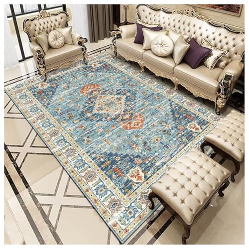 SPXMQSS Kurzflor Teppiche Wohnzimmer, Waschbar rutschfest Wohnzimmerteppich Fleckenbeständig und Leicht zu Reinigen Teppich für Wohnzimmer, Schlafzimmer, Esszimmer G 120x160cm von SPXMQSS