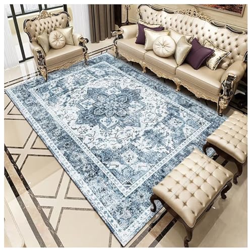 SPXMQSS Kurzflor Teppiche Wohnzimmer, Waschbar rutschfest Wohnzimmerteppich Fleckenbeständig und Leicht zu Reinigen Teppich für Wohnzimmer, Schlafzimmer, Esszimmer H 180x200cm von SPXMQSS