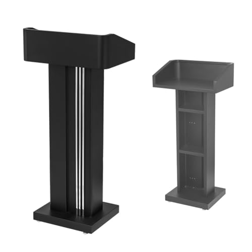 SPXMQSS Rednerpult Podiumsständer, Kirche Kanzel mit Breiten Leseplattform Konferenz-podiumsständer Aus Edelstahl for Kirche, Vortrag, Hochzeit, Klassenzimmer, 55x36x115cm Black von SPXMQSS