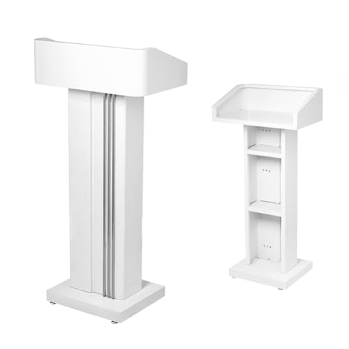 SPXMQSS Rednerpult Podiumsständer, Kirche Kanzel mit Breiten Leseplattform Konferenz-podiumsständer Aus Edelstahl for Kirche, Vortrag, Hochzeit, Klassenzimmer, 55x36x115cm White von SPXMQSS