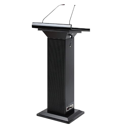 SPXMQSS Rednerpult Podiumsständer, Konferenz-podiumsständer Aus Edelstahl Bodenstehendes Podium for Kirche, Vortrag, Hochzeit, Klassenzimmer, 55x49x119cm Black von SPXMQSS
