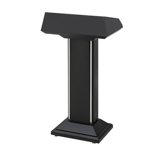 SPXMQSS Rednerpult Podiumsständer, Robuster Stehschreibtisch, Konferenz-podiumsständer Aus Edelstahl mit breiter Lesefläche und Ablagefach for Kirche, Vortrag, 62x42x115cm Black von SPXMQSS
