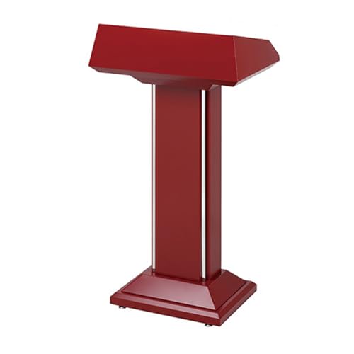 SPXMQSS Rednerpult Podiumsständer, Robuster Stehschreibtisch, Konferenz-podiumsständer Aus Edelstahl mit breiter Lesefläche und Ablagefach for Kirche, Vortrag, 62x42x115cm Red von SPXMQSS