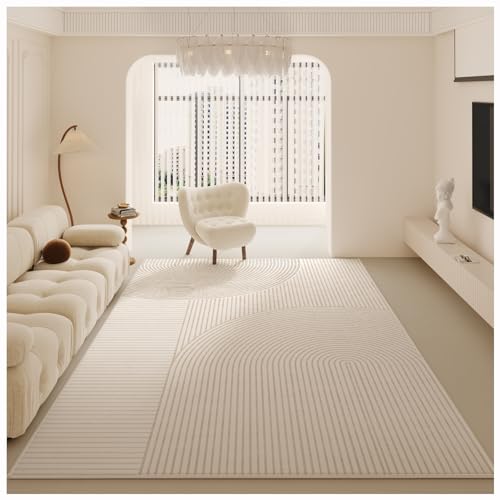 SPXMQSS Teppich Schlafzimmer Teppich Waschbar rutschfest Teppich Wohnzimmer Langlebig Robuster Teppich Kurzflor Antirutsch Farbe: Beige von SPXMQSS