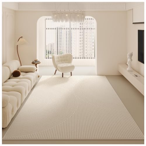 SPXMQSS Teppich Schlafzimmer Teppich Waschbar rutschfest Teppich Wohnzimmer Langlebig Robuster Teppich Kurzflor Antirutsch Farbe: Beige von SPXMQSS