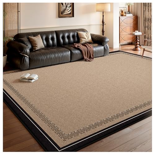 SPXMQSS Vintage Braun Waschbarer Teppich Wohnzimmer, Weich rutschfest Teppich Schlafzimmer Verschleißfest und Schmutzabweisend füR Wohnzimmer, Schlafzimmer, Esszimmer, Büro J 180x260cm von SPXMQSS