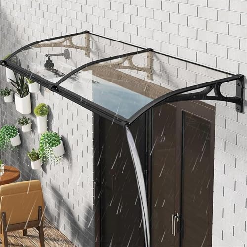 23,6/31,4 Zoll Fenstermarkise außen mit Halterung, Polycarbonat-Abdeckung, Veranda-Terrassenüberdachung im Freien, UV-Schutz vor Regen, Schnee und Sonnenlicht, Hohlplatte(B,80 * 320cm) von SPXTOM