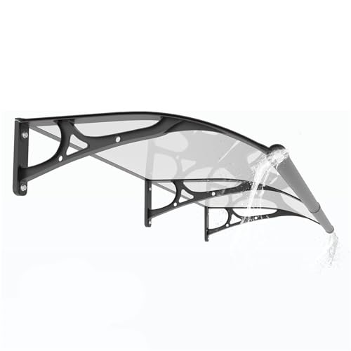Fenstertürmarkise aus Polycarbonat, leicht zu reinigende Terrassentürmarkise, Regenschutzabdeckung, UV-Schutz, Eingangsmarkise for Regen und Schnee, einfache Installation(B,80 * 320cm) von SPXTOM