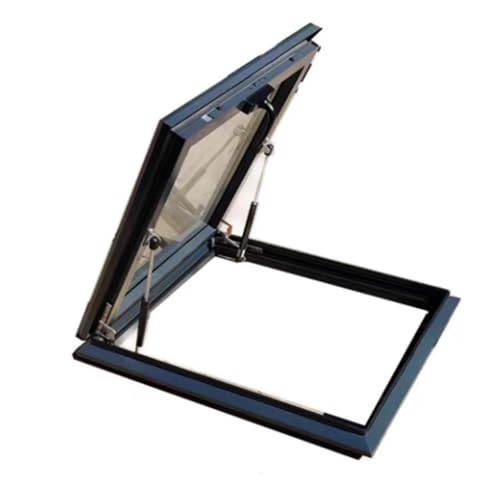Schrägdachluke for Wohnhäuser, Handoberlicht-Tageslichttür for den Keller, Rahmen aus Aluminiumlegierung, Belüftungsdeck-Sichtfensterabdeckung for Wintergarten(100 * 100cm) von SPXTOM