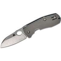 STE-C158TIP2 Marcin Slysz Techno 2 Taschenmesser mit 6,4 cm langer Klinge aus cts XHP-Stahl stonewashed smooth und grauem Titangriff. Inklusive von SPYDERCO