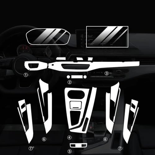 Autoinnenfolie Für Audi A5 S5 2022 2023 2024,Mittelkonsole Kratzfest Reparatur TPU transparente Schützen Folie,B-transparent von SPYKEY