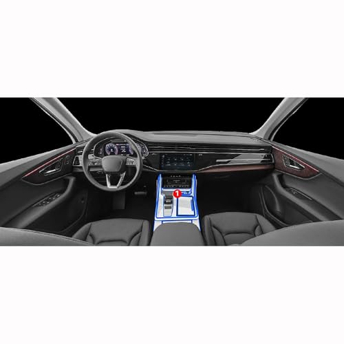 SPYKEY Autoinnenfolie Für Audi Q7 Q8 2023 2022 2021 2020,Mittelkonsole Kratzfest Reparatur TPU transparente Schützen Folie von SPYKEY