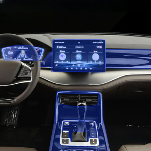 SPYKEY Autoinnenfolie Für BYD Tang EV BEV DMI 2021 2022 2023,Mittelkonsole Kratzfest Reparatur TPU transparente Schützen Folie,B-transparent von SPYKEY