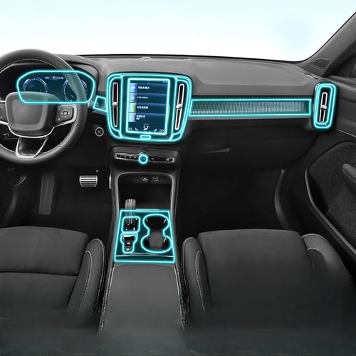 SPYKEY Autoinnenfolie Für Volvo XC40 2024 2023 2022,Mittelkonsole Kratzfest Reparatur TPU transparente Schützen Folie,A-transparent von SPYKEY