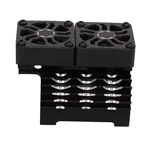 Kühlkörper mit Doppel-RC-Lüfter, bürstenloser Motorkühler, 40 bis 42 mm, Kühlkörper mit Doppelmotor, für Auto (schwarz) von SPYMINNPOO