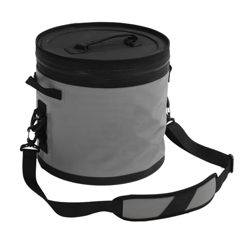 SPYMINNPOO 17l Isolierter Kühlerbeutel Tragbarer Isolierter Eimerbeutel Wasserdichtes Campingkühler mit Sicherem Reißverschluss für Outdoor -Reisefischerei Picknicks (Grey) von SPYMINNPOO