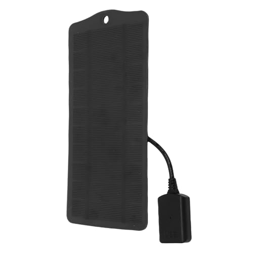 SPYMINNPOO 5W Solarpanel Ladegerät, Tragbares Monokristalline USB-Telefonladegerät für Camping Travel-Notstrombanken Im Freien, Ultra-Lichtgewicht und Kompaktes Design, Universal USB (BLACK) von SPYMINNPOO