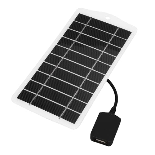 SPYMINNPOO 5W Solarpanel Ladegerät, Tragbares Monokristalline USB-Telefonladegerät für Camping Travel-Notstrombanken Im Freien, Ultra-Lichtgewicht und Kompaktes Design, Universal USB (WHITE) von SPYMINNPOO