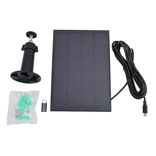SPYMINNPOO 8W Solarpanel für Vogelfutterkamera, IP66 360 ° Einstellbarer Mount -C -Ladegerät für Wiederaufladbare Batteriekameras (BLACK) von SPYMINNPOO