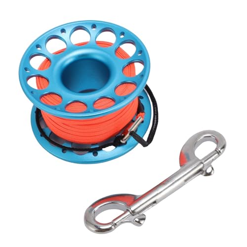 SPYMINNPOO Aviation Aluminium Scuba Diving Rolle Multi Funktionaler Fingerspulenrolle 30m für Outdoor -Tauchen (Blue) von SPYMINNPOO