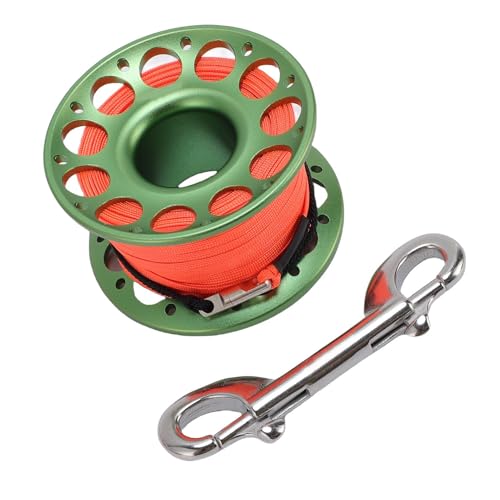 SPYMINNPOO Aviation Aluminium Scuba Diving Rolle Multi Funktionaler Fingerspulenrolle 30m für Outdoor -Tauchen (Green) von SPYMINNPOO