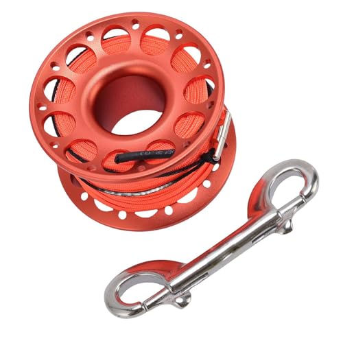 SPYMINNPOO Aviation Aluminium Scuba Diving Rolle Multi Funktionaler Fingerspulenrolle 30m für Outdoor -Tauchen (ORANGE) von SPYMINNPOO