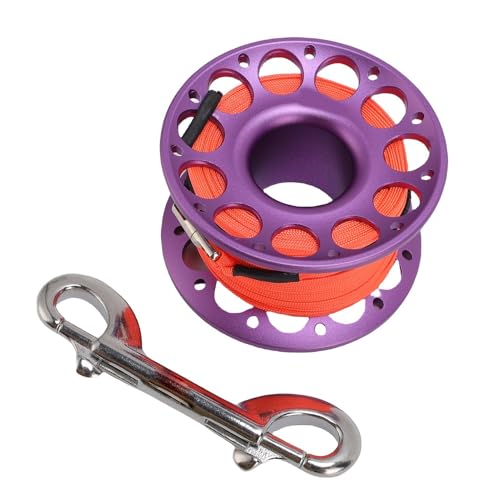 SPYMINNPOO Aviation Aluminium Scuba Diving Rolle Multi Funktionaler Fingerspulenrolle 30m für Outdoor -Tauchen (Purple) von SPYMINNPOO