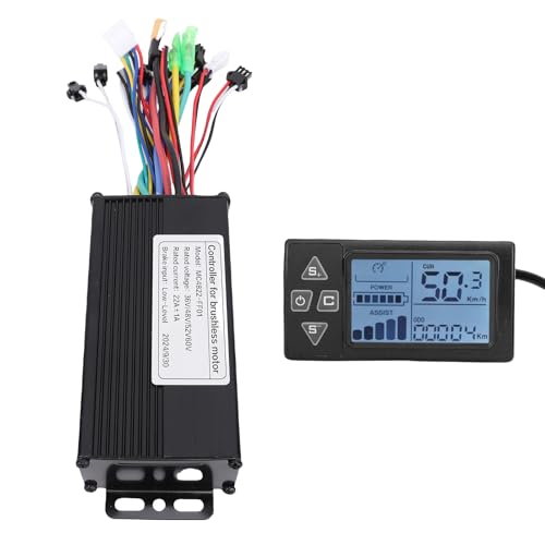 SPYMINNPOO Bike Modification Kit 22A Sinuswellencontroller und LCD -Anzeigemessgerät mit Hintergrundbeleuchtungsfunktion für Elektrofahrradradfahrer von SPYMINNPOO