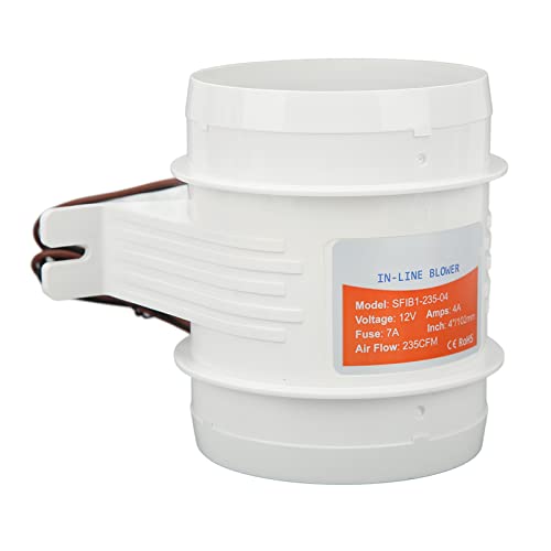 SPYMINNPOO Bilge Blower-Lüfter 4in Inline Luftgebläse 235cfm High Flow Marine-Lüfter mit 5-Vane-Design für RVS-Boote Yachten Bilge Motorräume SPYMINNPOO Bilge Blower-Lüfter 4in Inline Luftgebläse 235cfm High Flow Marine-Lüfter mit 5-Vane-Design für RVS-Boote Yachten Bilge Motorräume von SPYMINNPOO