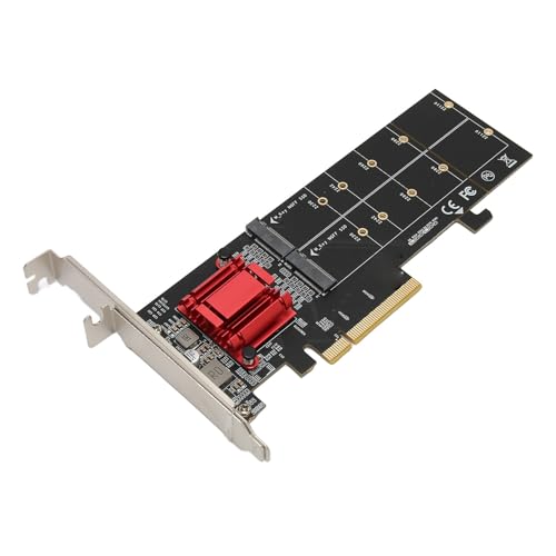 SPYMINNPOO Dual M.2 PCIe NVMe -Adapter für die Übertragung und Konfiguration von Daten mit Hoher Geschwindigkeit für Fachleute und Enthusiasten - Management der Bandbreite 2 GB PCIe 3.1 X8 X16 1 von SPYMINNPOO