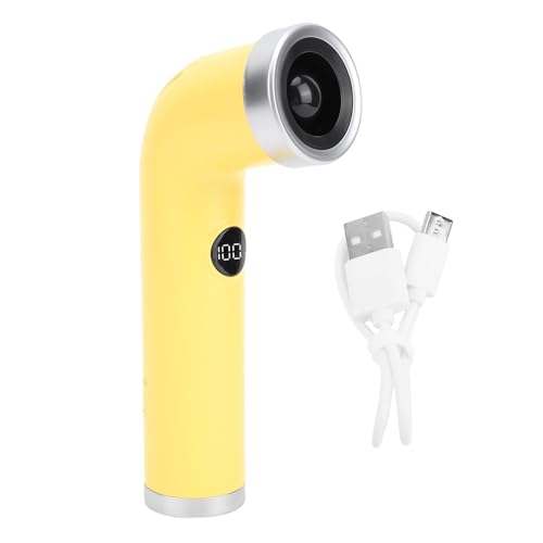 SPYMINNPOO Handheld -Bladeless -Lüfter, Kleine Tragbare Kühlung, 100 -Geschwindigkeits -Einstellungen, Wiederaufladbares Typ C, Digitaldisplay, Reise (YELLOW) von SPYMINNPOO