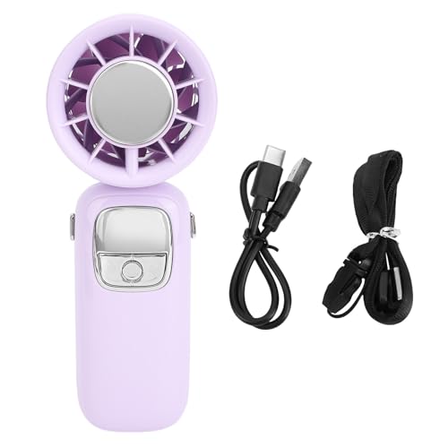 SPYMINNPOO Handheld - -Lüfter, Eiskühlungs -LED -Display Faltbarer Hals Hängen 100 Gänge für Reisen nach Hause Strand (PURPLE) von SPYMINNPOO