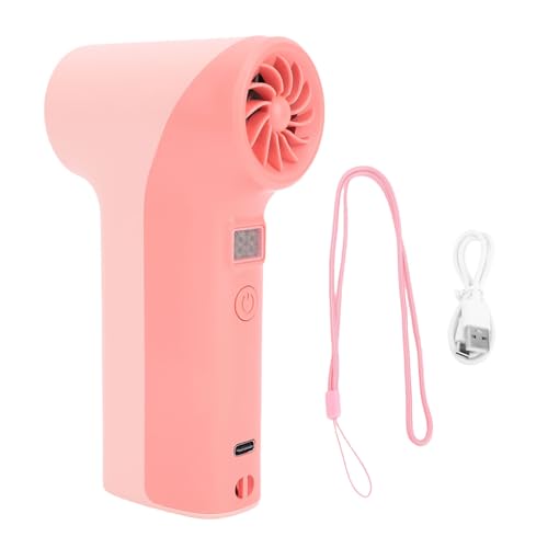 SPYMINNPOO Handheld - -Lüfter, U/Min Hohe Geschwindigkeit, 5 Getriebe Wiederaufladbare Tragbare Lüfter mit LED -Licht für den Täglichen Gebrauch oder Zum Camping (P ink) von SPYMINNPOO